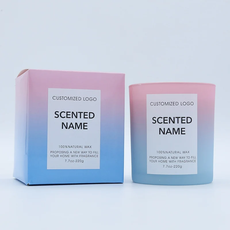 Smokeless soybean wax Fragrance Custom Luxury Candle personalized private label Glass Scented Candles