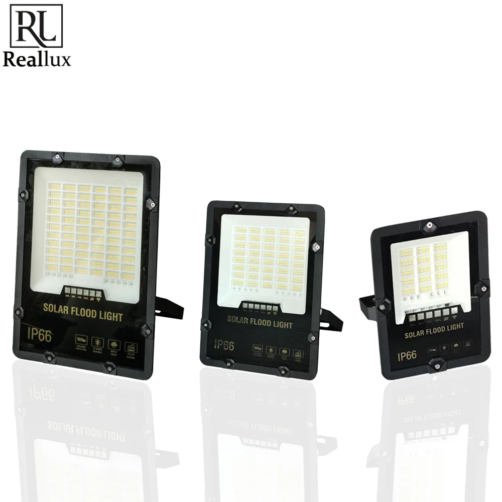 Solar Flood Lights Outdoor Spotlight  IP66 Waterproof with Remote Controller  Built-in Battery Solar Panel 25W 40W 60W 100W 200W