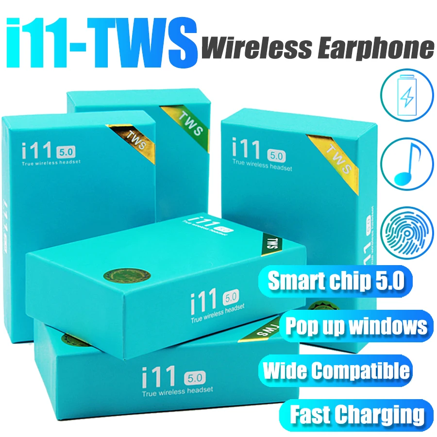  Оригинальные заводские TWS наушники i11 с выдвижным окном для