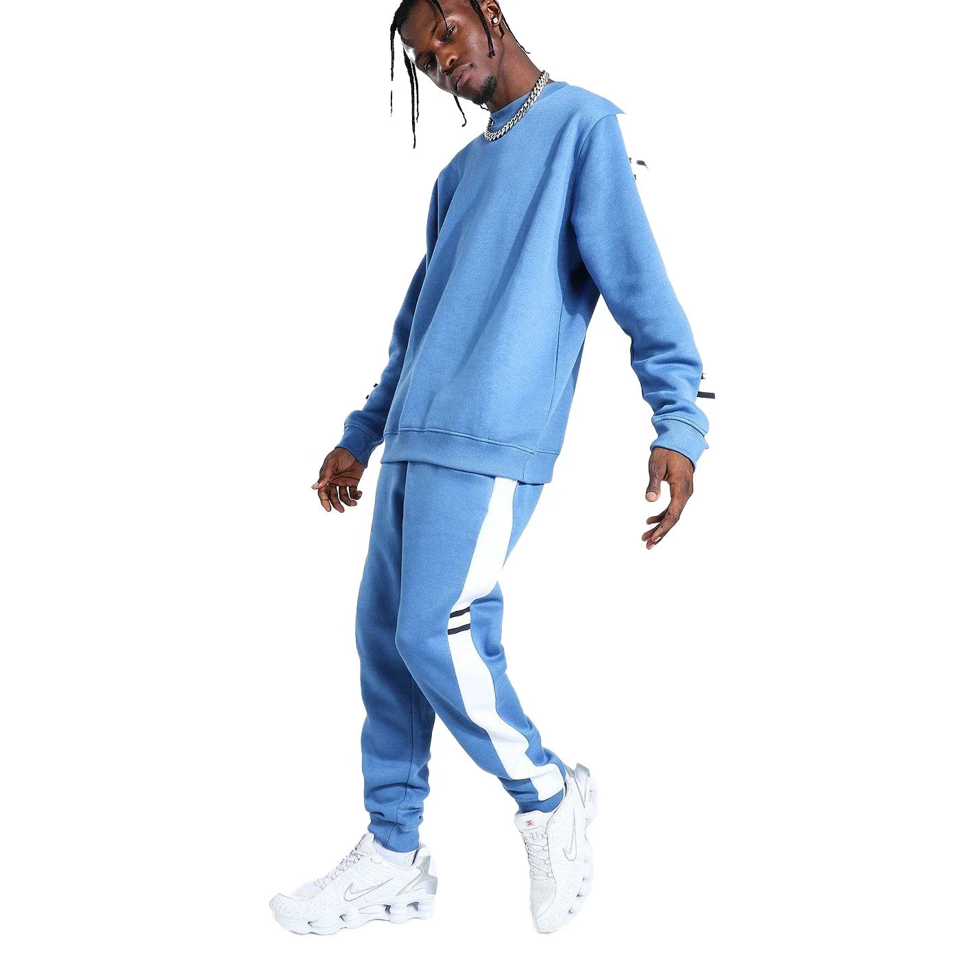 Wholesale mens sweatsuit 2 pieces hoodie set jogging suit fleece tracksuits for men 2021