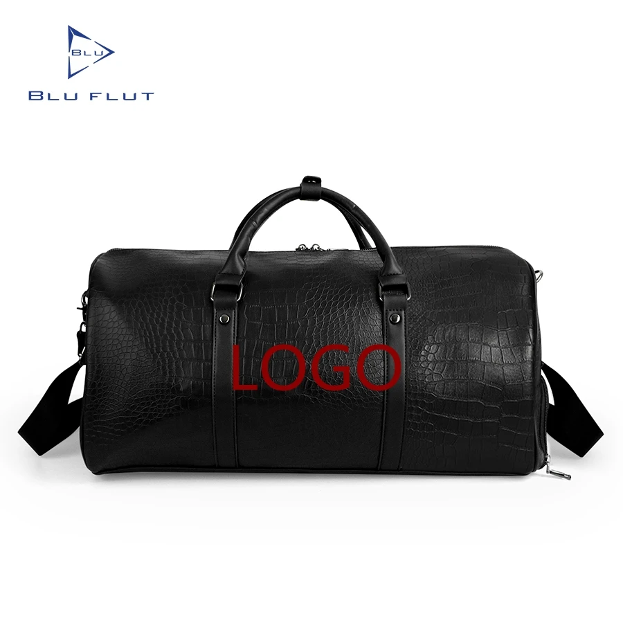Fashion Sports Gym Bags Leather Weekender Overnight Duffle Luggage custom Leather Duffle Bags Men