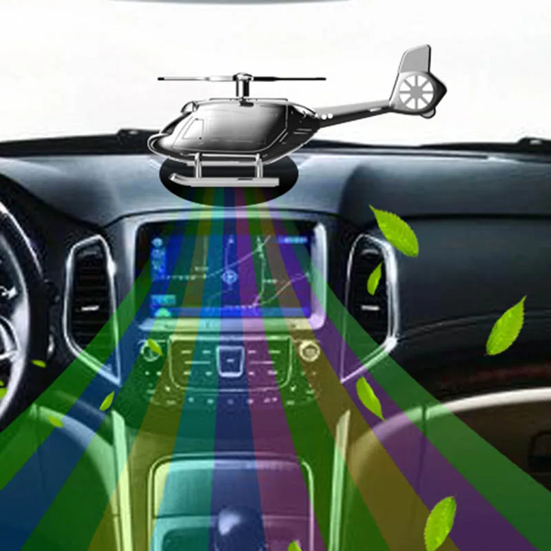 New creative car perfume metal solar rotating helicopter aromatherapy ornaments car accessories