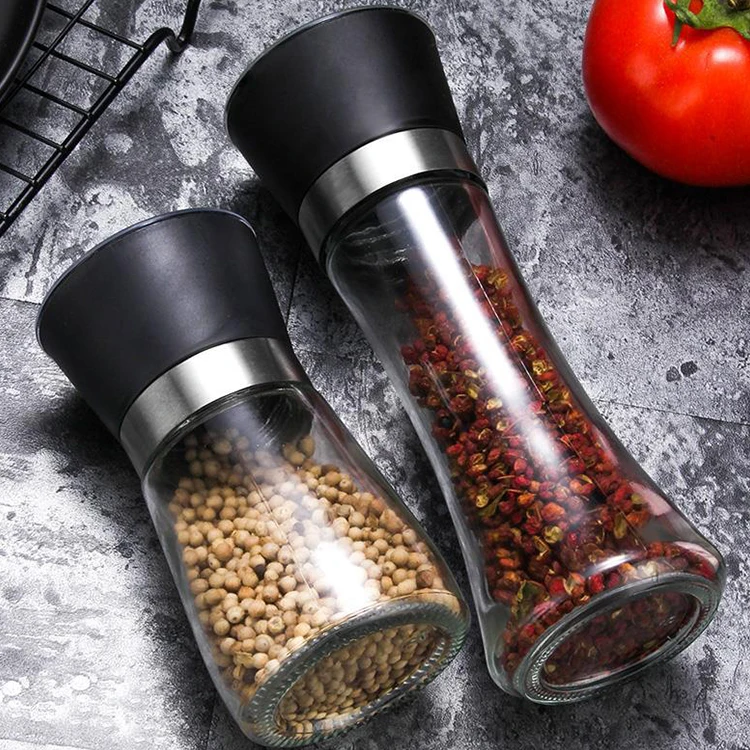 Wholesale Kitchen Tool Glass Bottle Pepper Salt Mill Manual Pepper Spice Grinder