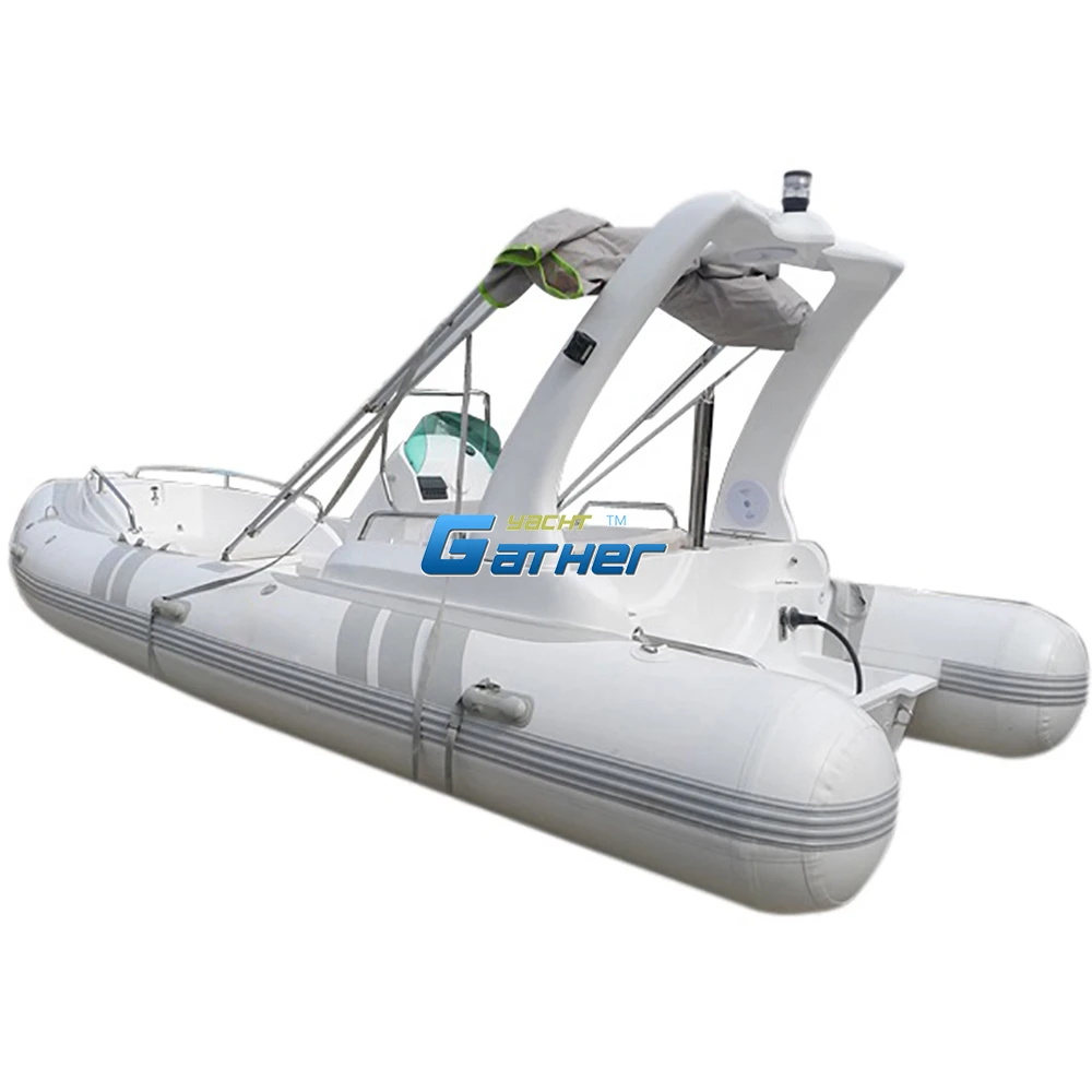 RIB boat luxury 19 FT 5.8 m rib580C fiberglass inflatable hypalon boat rigid rib speed yacht boat for leisure and fishing sports