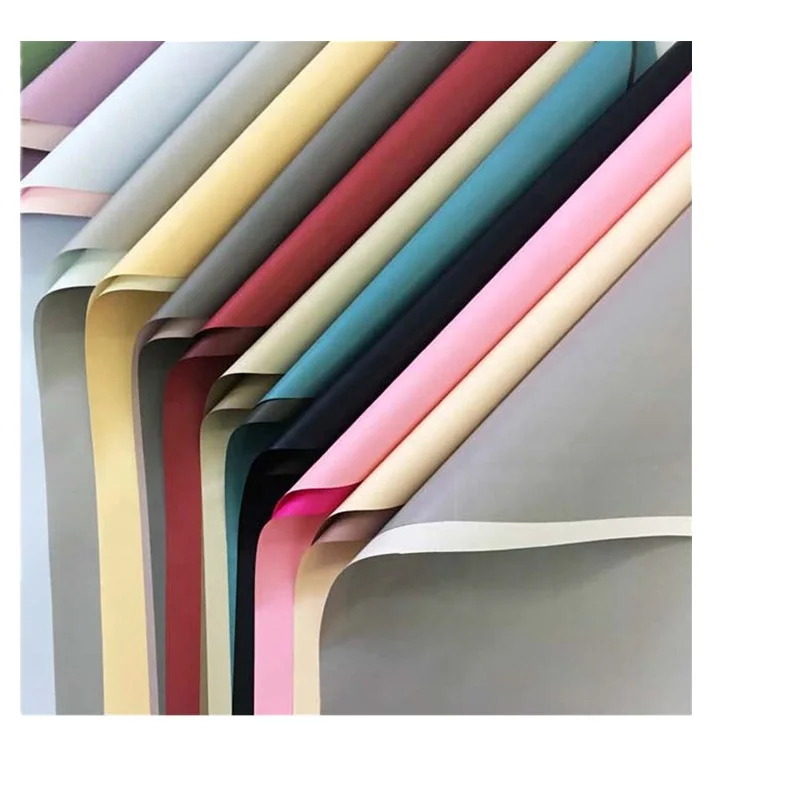 
2020 new design fog two side different color matt gift wrapping tissue paper magic edge waterproof flower wrapping paper 