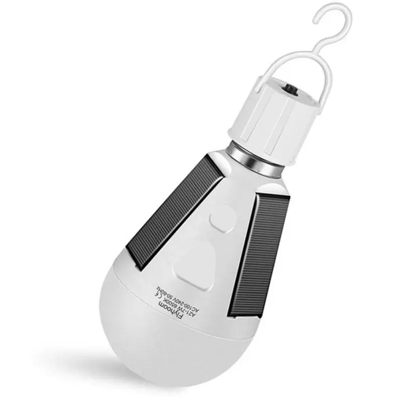 Солнечная светодиодная лампа 7W 14LED лампочка Портативный солнечной лампы аварийного освещения E27 база для кемпинга Туризм палатки Солнечный сарай в закрытом помещении и на открытом воздухе использования
