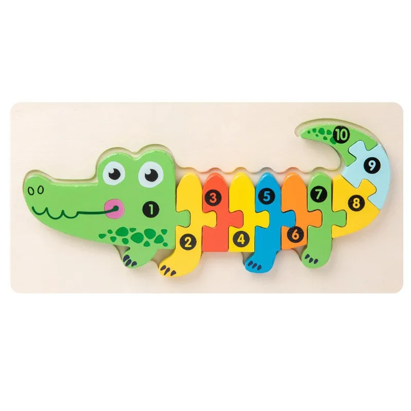 Popular Wooden 3D Puzzles Educational Animal Puzzles Children Shape Matching Puzzles