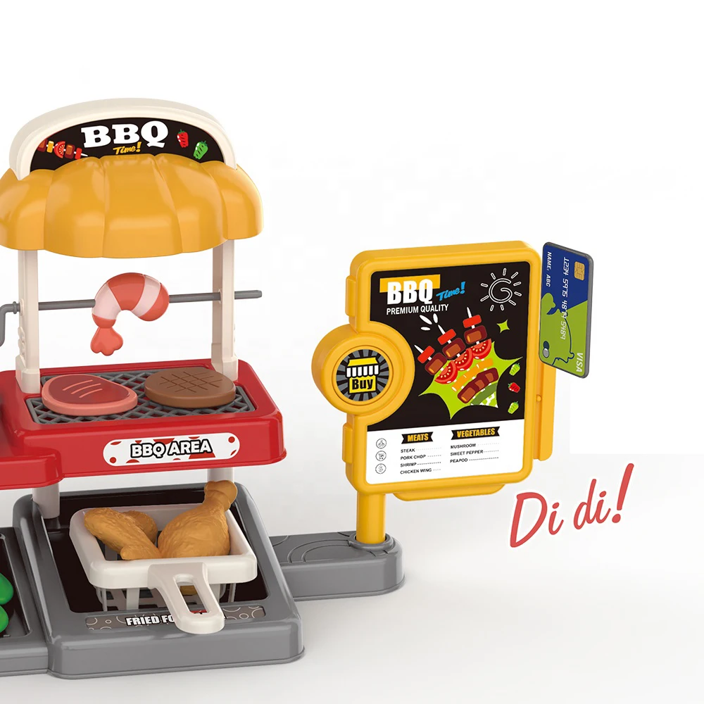 SL Kids Kitchen Set Toys Pretend Play Preschool Kitchen Barbecue Food Simulation Cooking Play Toys Girls Play House Toys