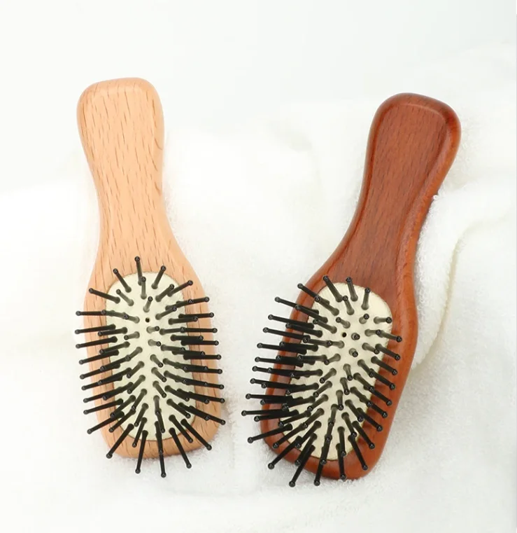 High Quality Lift Eco Friendly Bamboo Brush Beech Massage Air Cushion Comb Travel Porket Hair Brush Hotel Supplies Custom Logo
