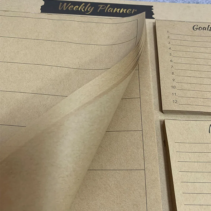 Promotional Customizable Printing Eco Friendly Stationery Paper A5 A4 A6 Size To Do List Weekly planner Notepad