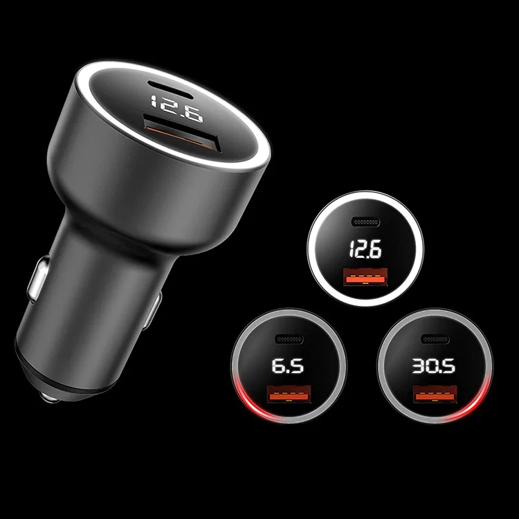 USB C Car Charger,  Dual Ports PD 3.0 Car Charger, 48W Metal Fast Charger with LED Voltage Display