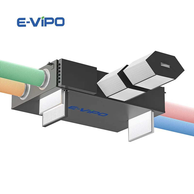 Double Flow VMC HRV Heat Recovery Ventilation Fresh Air System EC Motor Energy Recovery Recuperator ERV Mechanical Ventilator
