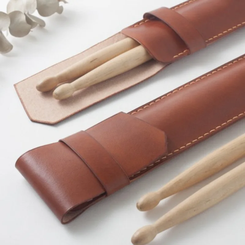 Retro Personalized Drumstick Bag Wholesale PU Leather Drumstick Case Portable Drum Stick Holder for Musician