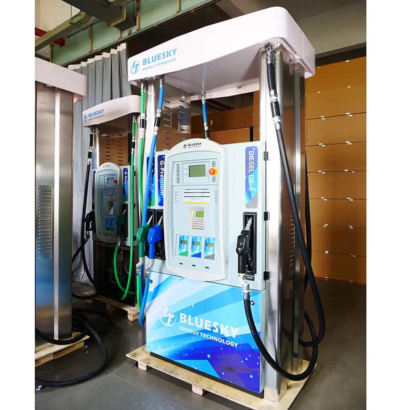 High Quality petrol fuel dispenser with four automatic nozzle gun filling station gas station