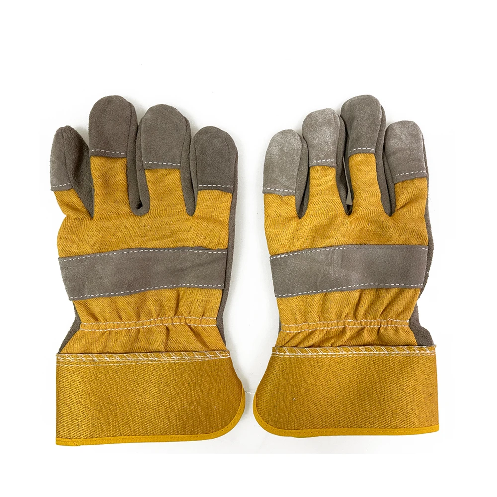 Cow split leather gloves with BOA Lining for working gloves warm lining