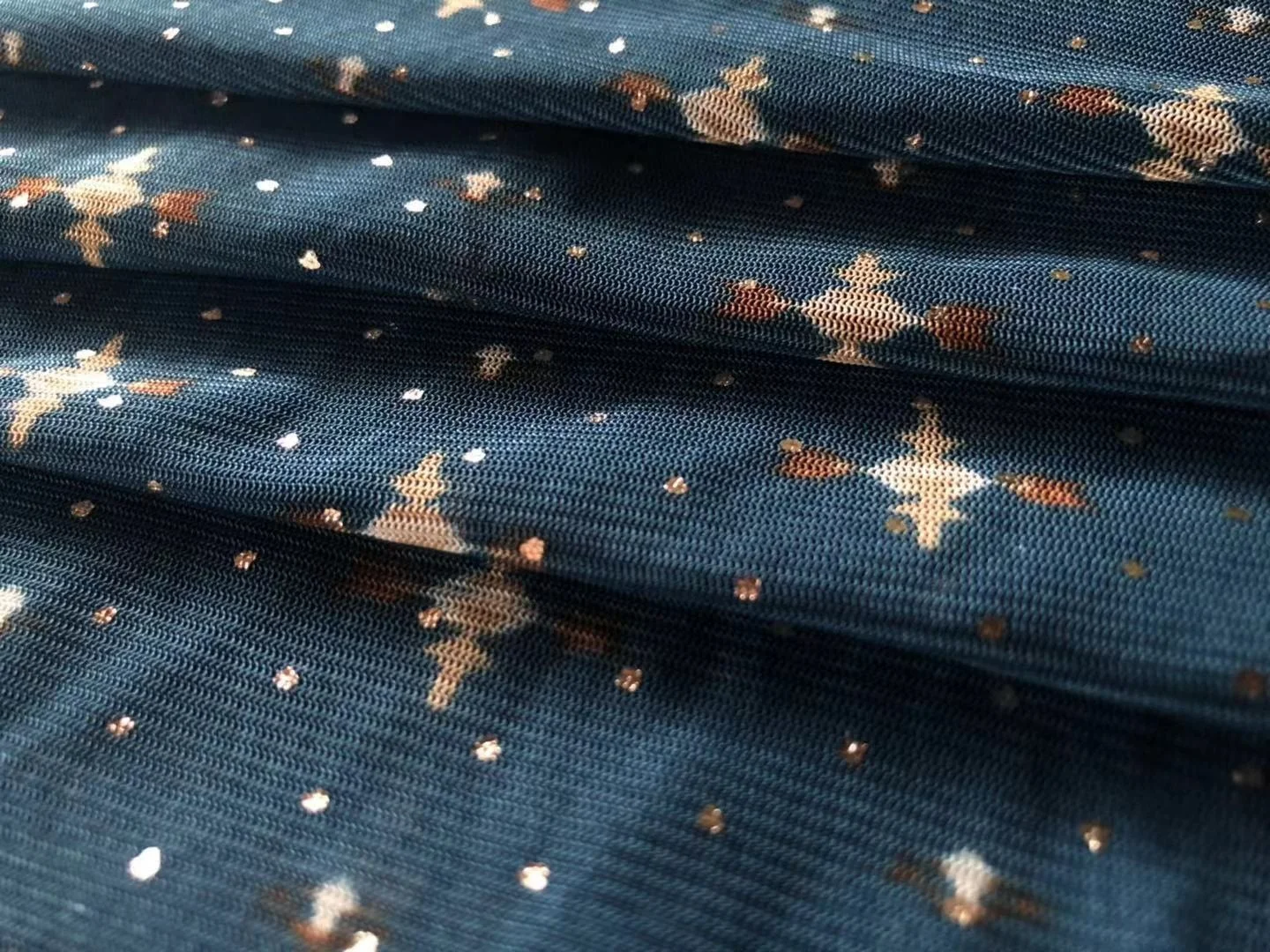 2022 new design green arrow  Korea power net mesh fabric with foil spandex fabric polyester fabric