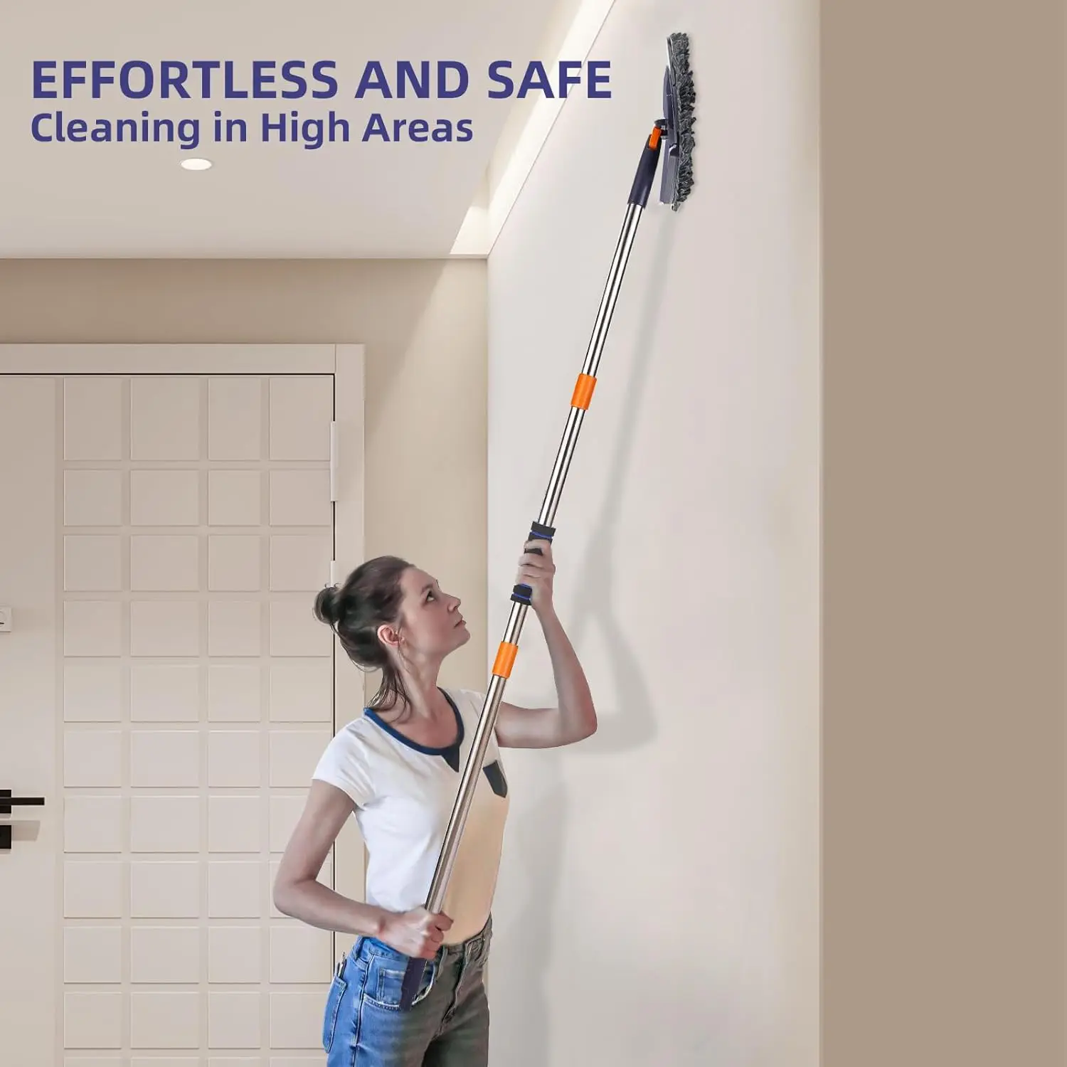 CARCATICZ Wall Mop Cleaner with Long Handle Cleaning Tool for Cleaning Walls Baseboard Ceiling Window Floor