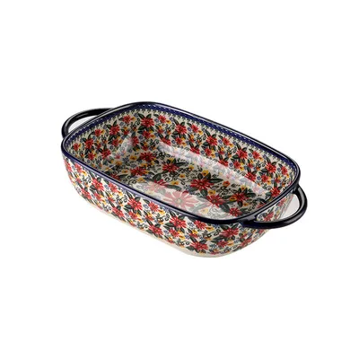 Kitchen Ceramic Baking Dishes & Pans Daisy Flowers Rectangular Baking Pan Set