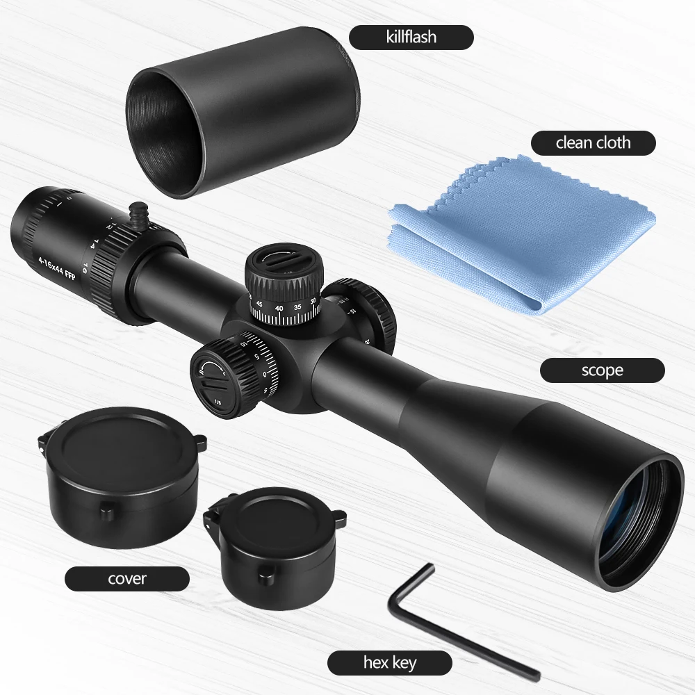 SPINA OPTICS 4-16x44 FFP Long Range Optic Sights Hunting Scope