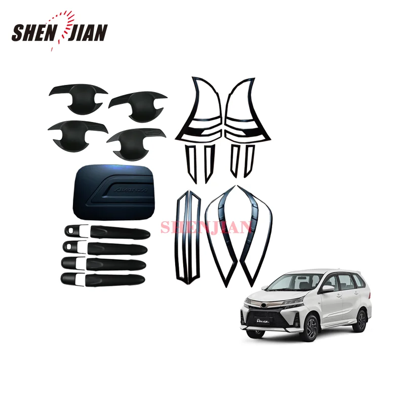 
SHENJIAN FACTORY ABS chrome matte black carbon complete kit full set for avanza 2019 