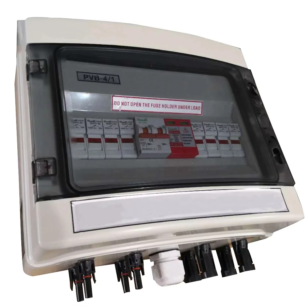 4 strings lightning protection DC combiner box with 1000VDC SPD ,fuse,fuse holder