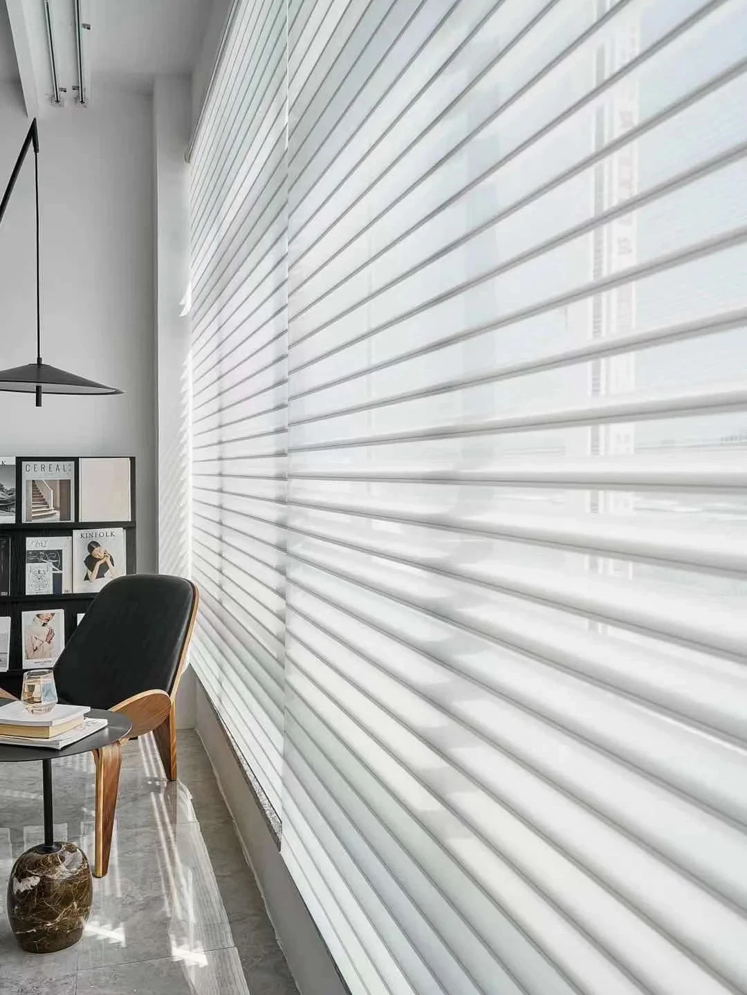 White Shangri-la Blinds Fabric sheer triple shade Shangri-la roller blinds