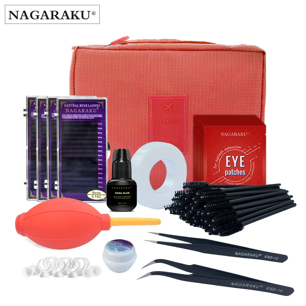 Набор для наращивания ресниц NAGARAKU, набор для макияжа, инструменты для макияжа, инструменты для начинающих