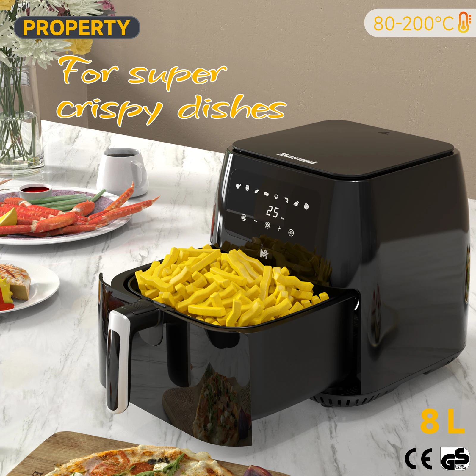 oven electric digit oven air fryer glass cooking new fashion oil-free small silver crest airfryr dual basket air fryer on sale