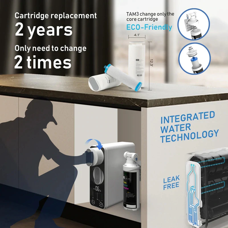 Tankless 600G reverse osmosis system home water purifier with REAL TIME TDS shows display