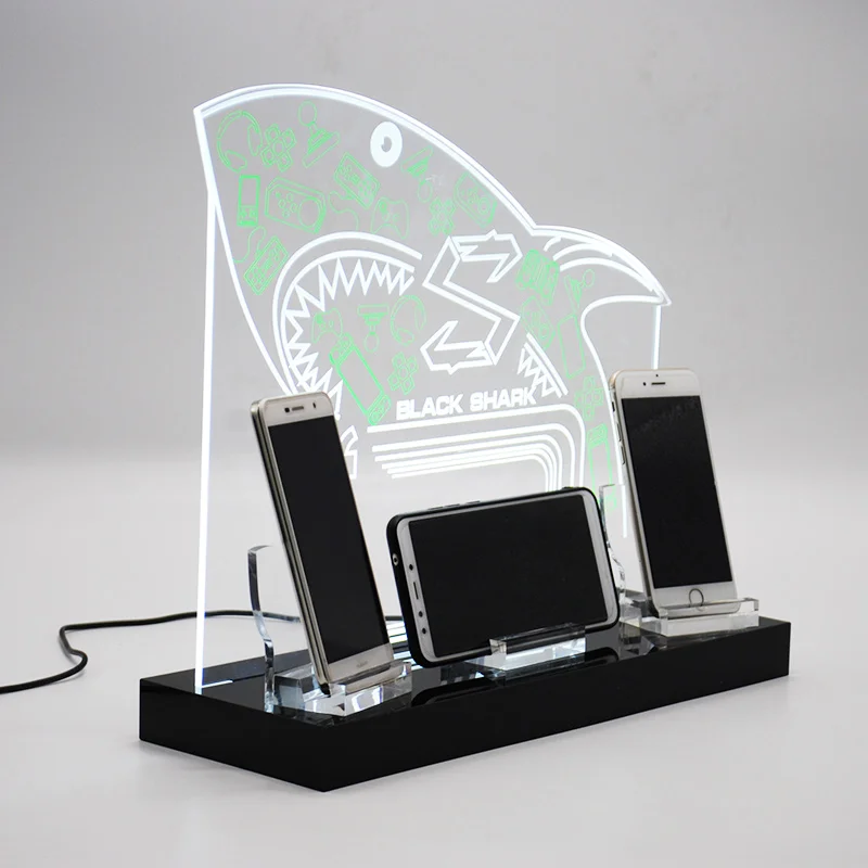 Electronic product cabinet mobile phone smart watch desktop acrylic display stand with light emitting diode promotional price