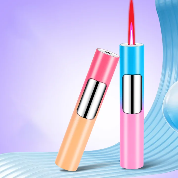 Colorful customized portable windproof lighter refillable luminous with kinds of styles and colors