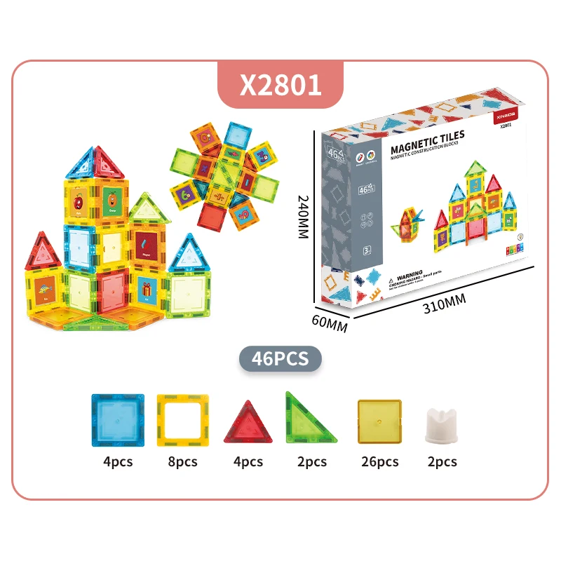 Factory directly supplier playmags ABS material toys for kids 3D Construction educational tiles Toys magnetic blocks
