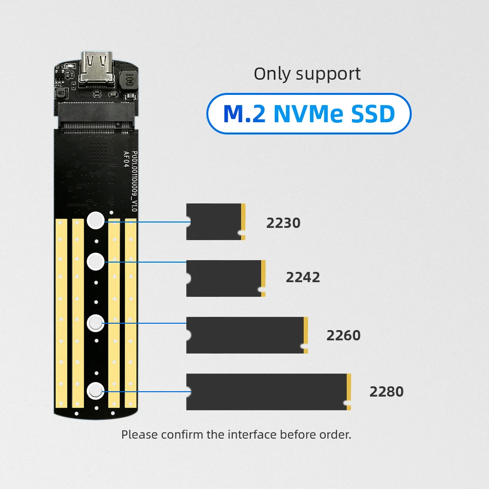 Корпус для SSD-накопителя KingSpec M2 футляр NVME M.2 на USB Type C 3 1 адаптер SSD m.2 PCIE NGFF корпус SSD-диска M