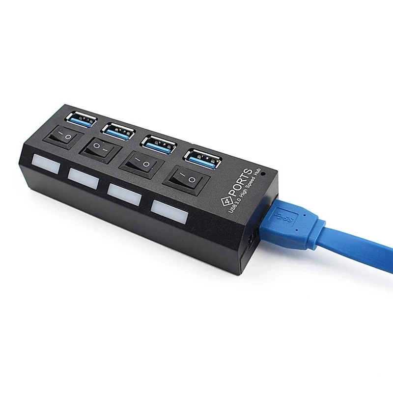 New Portable  Mini USB 3.0 HUB With  Switch Computer USB Splitter Adapter