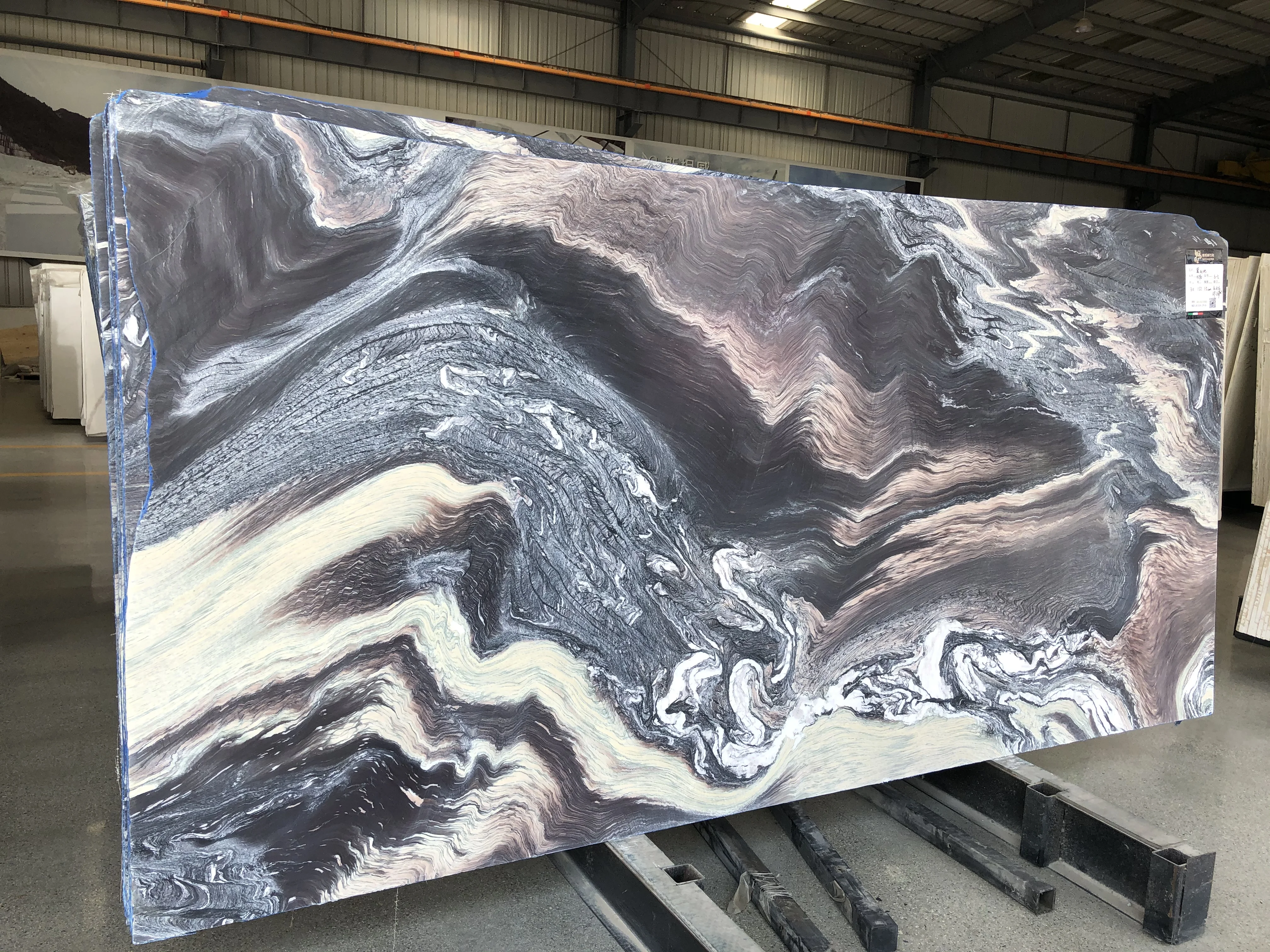 SHIHUI Luxury Stone Living Room Background Wall Rosso Luana Kinawa Violet Polished Glazed Slabs Wall Tiles Marble Wall Slab