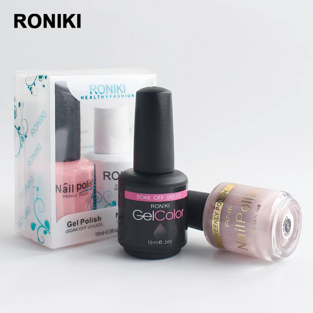 RONIKI Wholesale Custom Matching Color Nail Products Soak Off Gel Polish Set UV Gel UV/LED Lamp Available Easily Soak 15ml/10ml