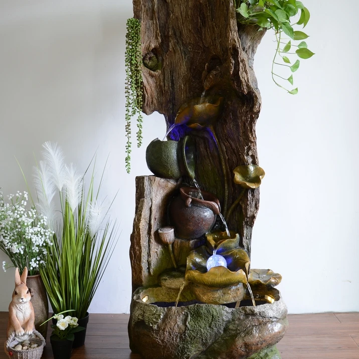 Home Decoration Handmade flower Rockery artificial rockery house waterfalls for garden