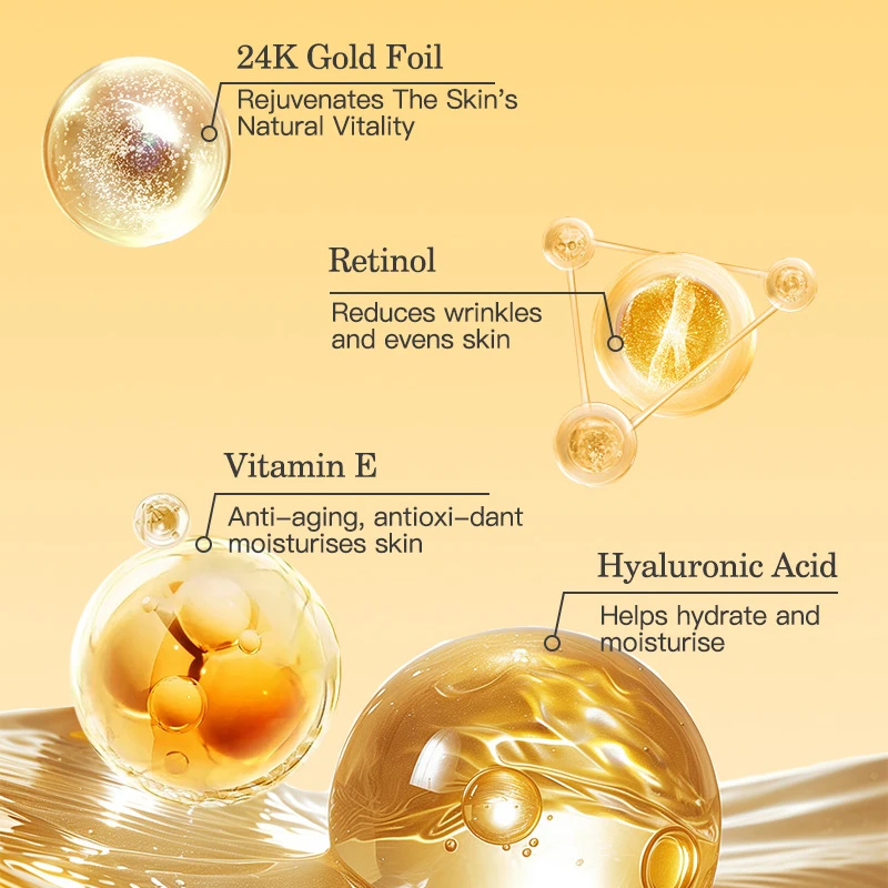 24k essence anti-aging moisturizing anti-wrinkle firming facial essence shrink pores moisturizing skin gold foil essence