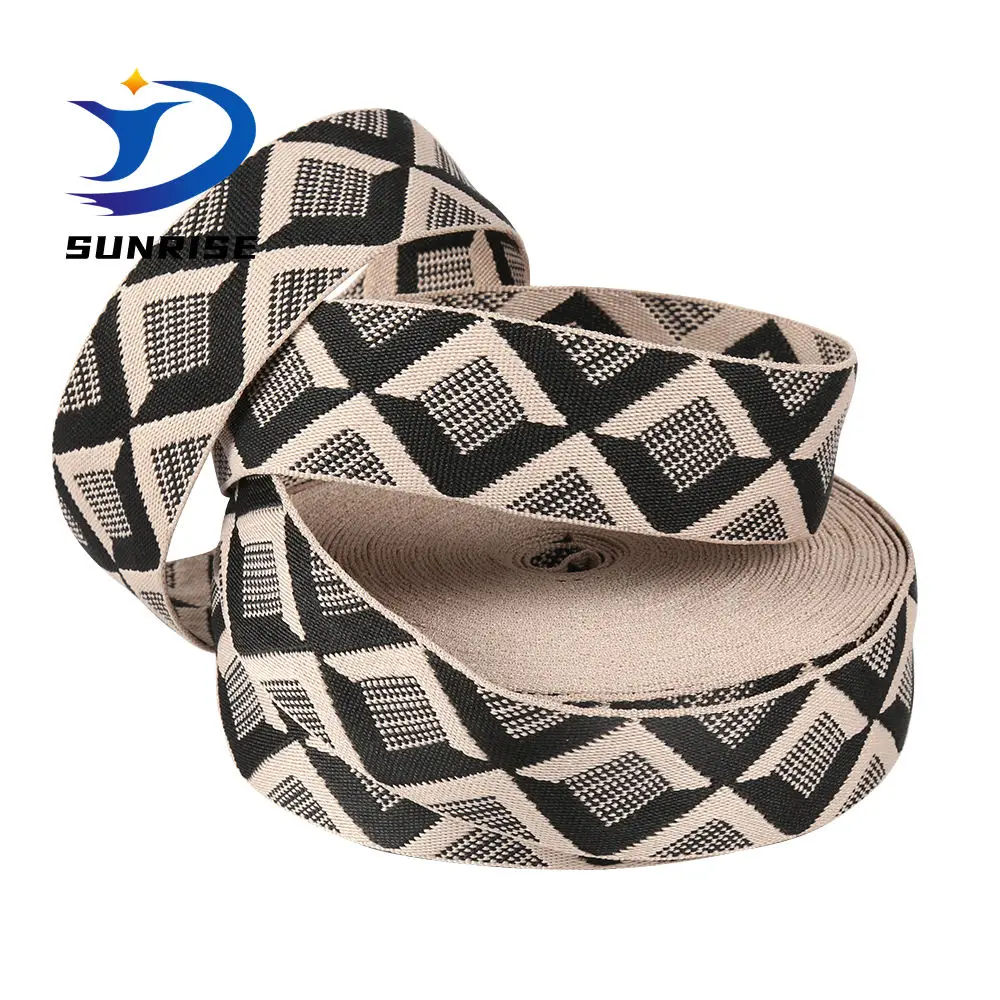 Factory Custom Elastic Waistband Bias Tape Woven Webbing Polyester Nylon Jacquard Elastic Band