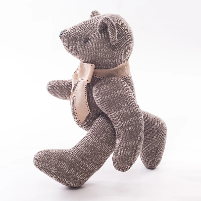 28cm Knitted Teddy Bear Toy Crochet Plush Animal Dolls Handmade Knitted Toys Baby Toys