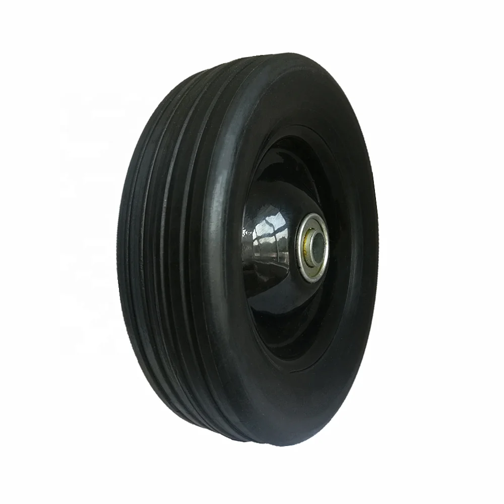 8 inch solid rubber wheel tire with bearing for wheelbarrow