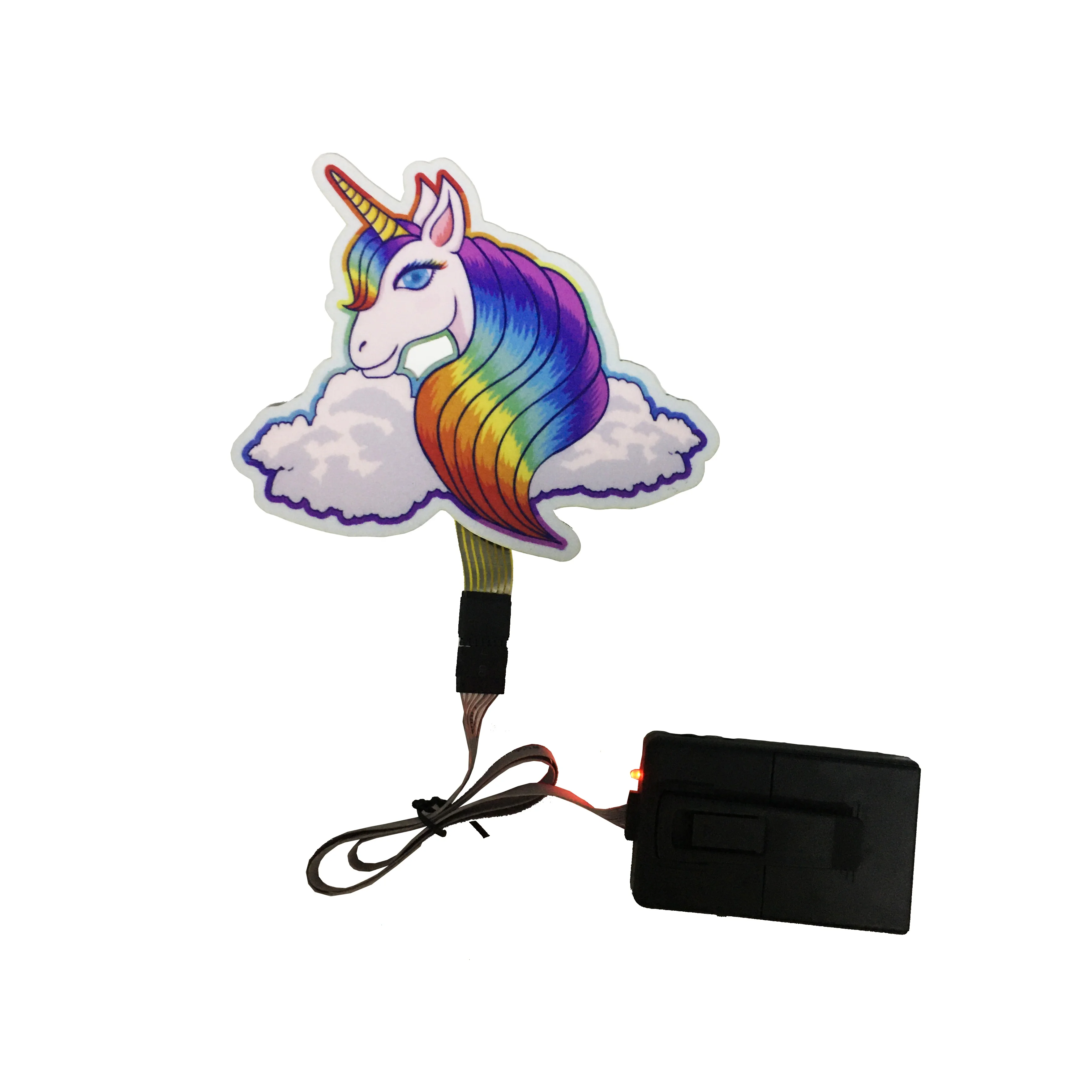 new Die cut animated EL panel for t-shirt sound activated EL t-shirt panel powered 4 pcs AAA battery LED t-shirt