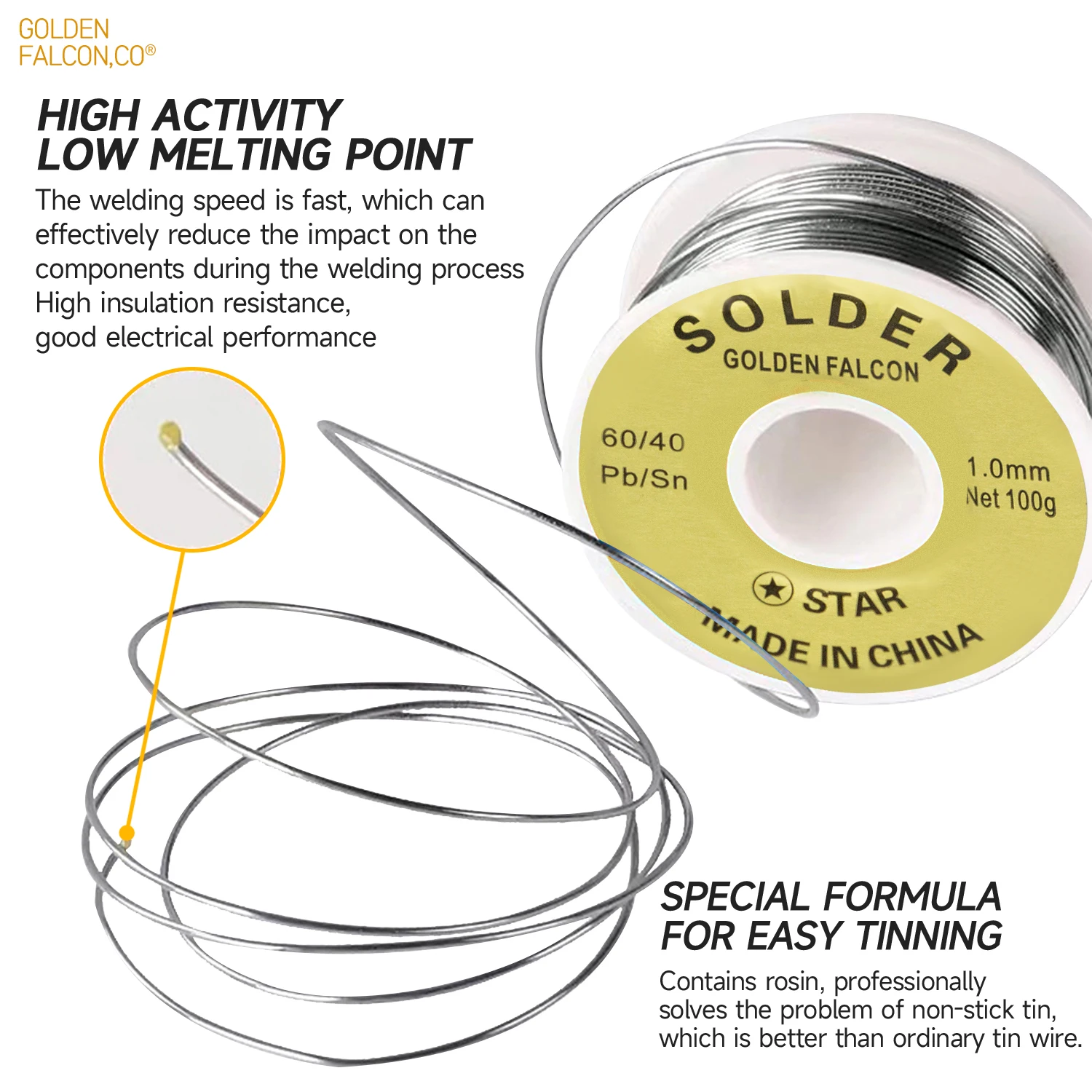 Tin Welding Wire Rosin activated Core Solder Wire 40 60  1mm Diameter 100g Sn40/pb60