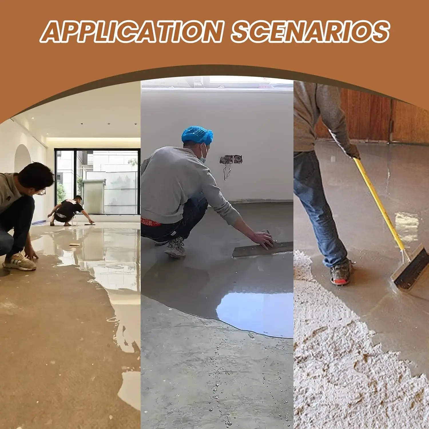 Master Notched Squeegee Self-leveling Epoxy Floor Squeegee Drywall Smoother Straight With Angled Handle  Floor Levling Tools