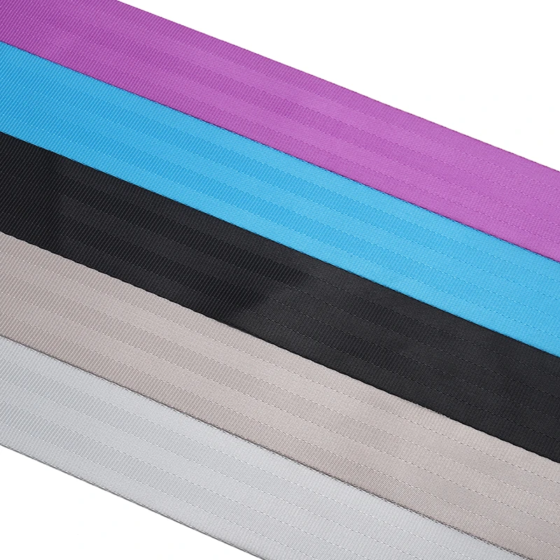 High quality polyester 50mm seat belt 1 1/2 inch colour yellow black  strap harness backpack seat  belt webbing