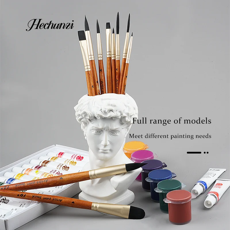 Hechunzi 15 Pieces Set Detail Paint Brushes For Oil Watercolor Acrylic Gouache Artist Painting Nylon Hair Wooden Handle
