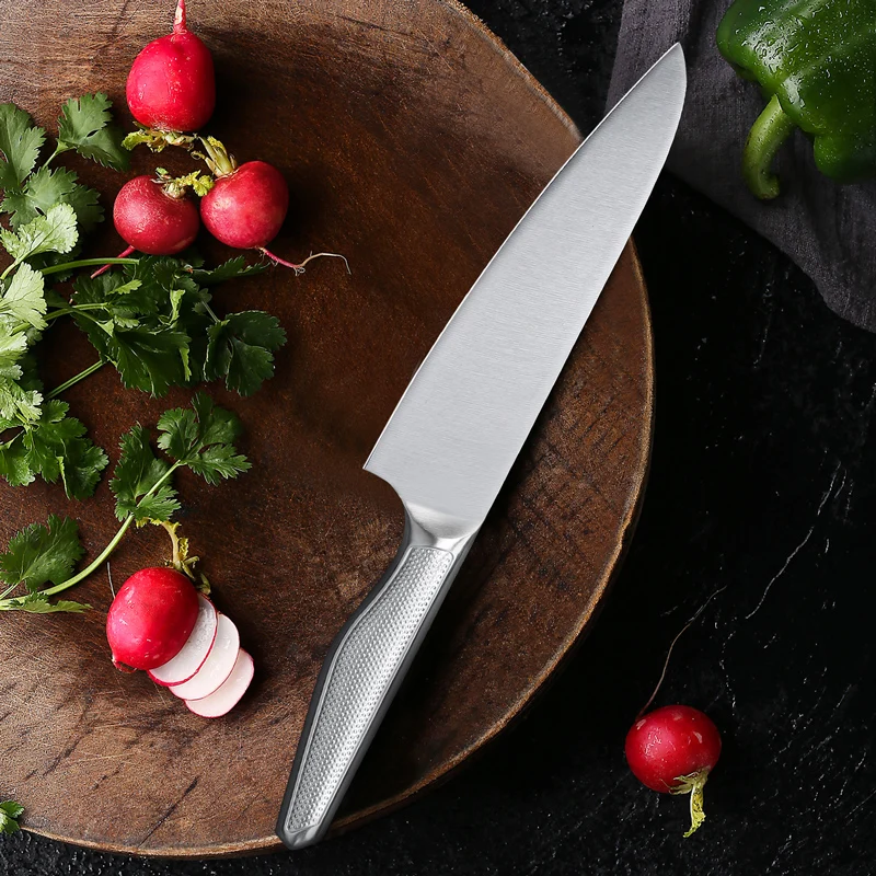 Factory Wholesale Kitchen Knife Set 5Cr15MoV Steel Japanese Chef Cooking Knife with Scissors Sharpener