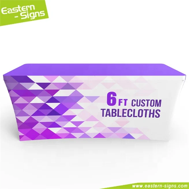 Flame retardant 100% polyester fabric stretch advertising trade show table cover for promotion