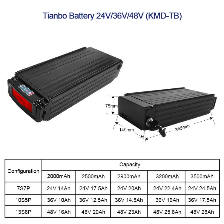 Powerful 36v 48v E Bike 48v 36v 10ah Lithium Ion Battery 20ah 10.5ah 12.5ah Ebike Battery Pack 48 V 20ah