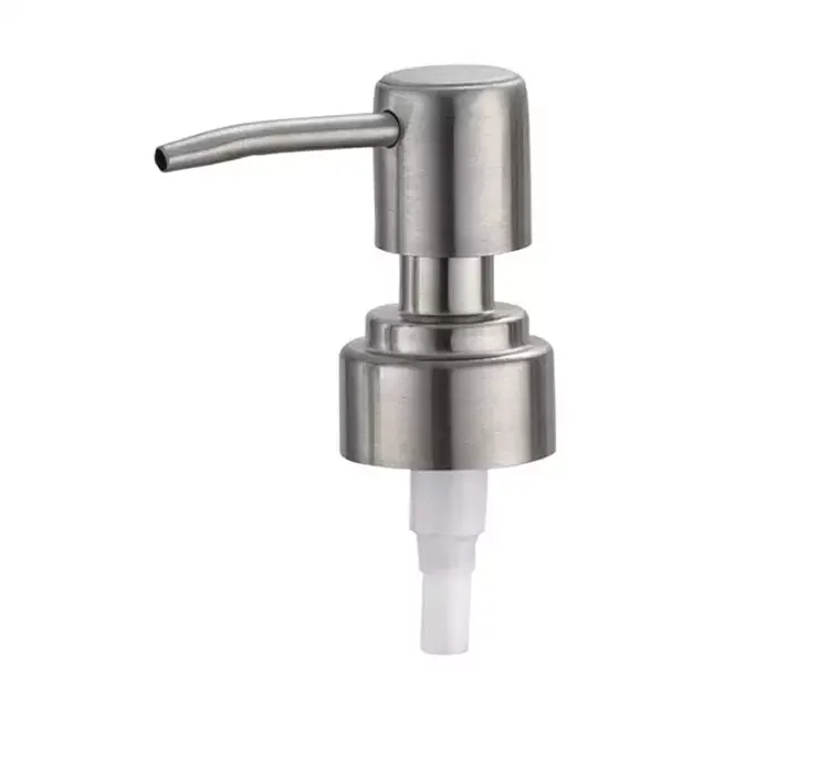 China Ningbo High-end stainless steel dispenser pump skin care soap UV metal lotion pump